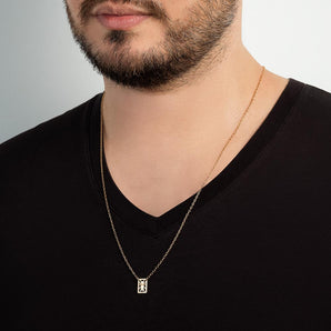 GOLD MEN'S TEXTURED CROSS SCAPULAR NECKLACE