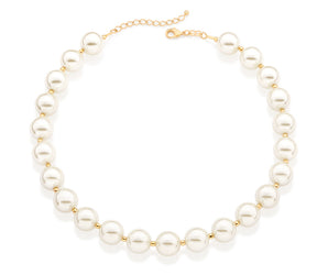 GOLD BIG PEARL NECKLACE