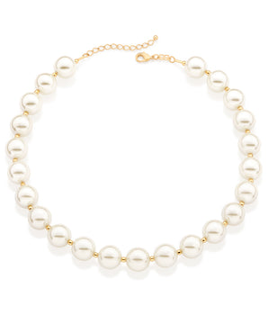 GOLD BIG PEARL NECKLACE