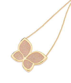 GOLD MAXI ROMMANEL BUTTERFLY NECKLACE IN LILAC