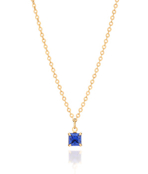 GOLD PLATED SEPTEMBER NECKLACE WITH CARRÉ CUBIC ZIRCONIA