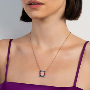 GOLD COLORFUL HEART OF JESUS NECKLACE