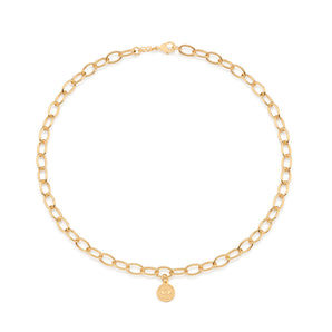 GOLD EVIL EYE LINK CHAIN NECKLACE