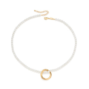 GOLD BURNING PEARLS CHOKER
