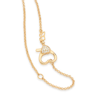GOLD MAXI ROMMANEL BUTTERFLY NECKLACE IN WHITE