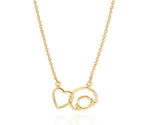 GOLD CURLY GIRL + HEART NECKLACE