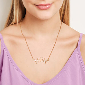 GOLD HEART BEAT NECKLACE