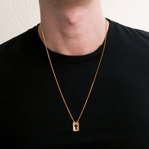 GOLD PLATED SCAPULAR WITH CROSS AND CRYSTAL
