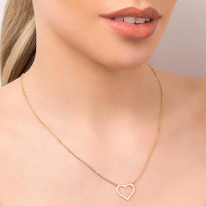 GOLD HOLLOW HEART NECKLACE