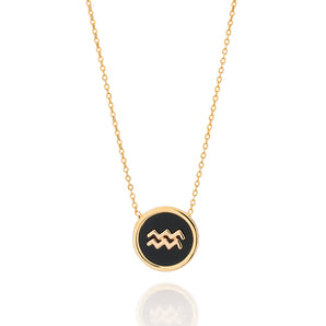 GOLD PLATED AQUARIUS ZODIAC NECKLACE