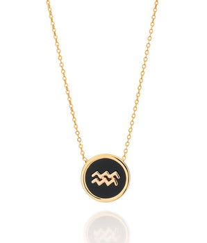 GOLD PLATED AQUARIUS ZODIAC NECKLACE