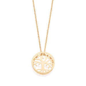 GOLD PLATED NECKLACE WITH TREE OF LIFE PENDANT