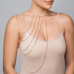 GOLD SIDE-TO-SIDE BODY CHAIN