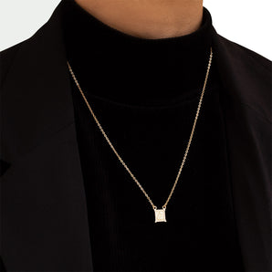 GOLD SACRED HEART SCAPULAR NECKLACE