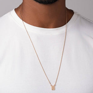 GOLD MEN'S SAINT GEORGE SCAPULAR NECKLACE