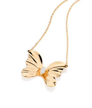 GOLD STUDDED BUTTERFLY MAXI NECKLACE