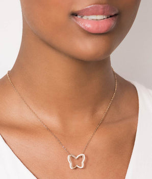 GOLD PLATED NECKLACE WITH BUTTERFLY PENDANT