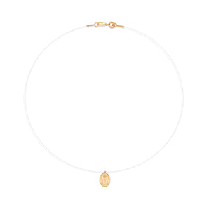 GOLD OUR LADY REVEALED NYLON CHOKER