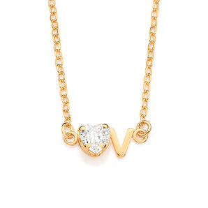 GOLD MOTHERLY LOVE INITIAL NECKLACE