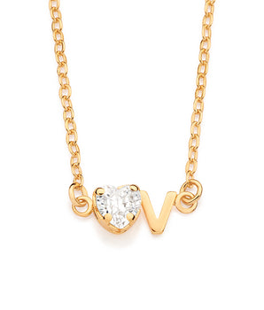 GOLD MOTHERLY LOVE INITIAL NECKLACE