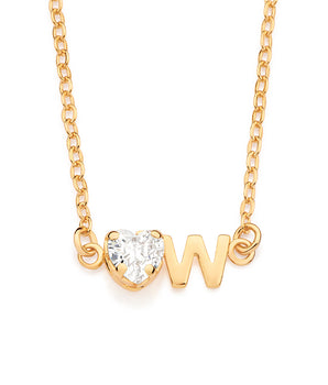 GOLD MOTHERLY LOVE INITIAL NECKLACE