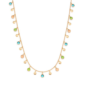 GOLD PLATED SHELL NECKLACE WITH CRYSTALS