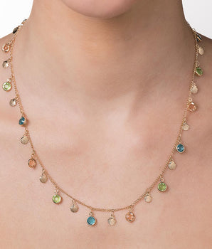 GOLD PLATED SHELL NECKLACE WITH CRYSTALS