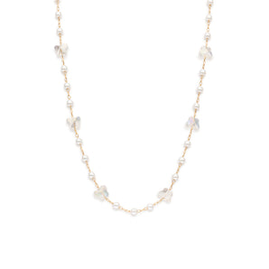 GOLD PEARLESCENT BUTTERFLIES NECKLACE