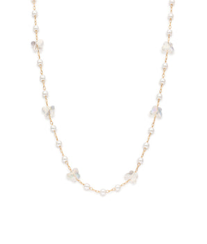 GOLD PEARLESCENT BUTTERFLIES NECKLACE
