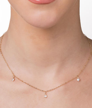 GOLD PLATED NECKLACE WITH ZIRCONIA