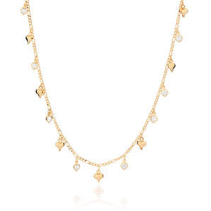 GOLD SHIMMERING HEARTS NECKLACE