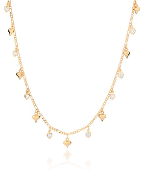 GOLD SHIMMERING HEARTS NECKLACE
