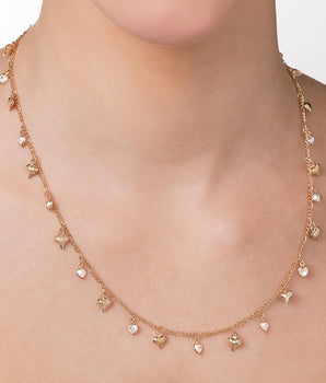 GOLD SHIMMERING HEARTS NECKLACE