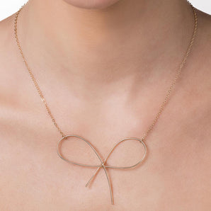 GOLD PLATED BOW NECKLACE