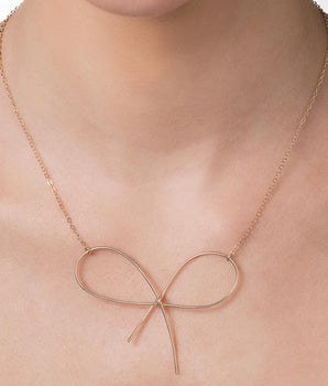 GOLD PLATED BOW NECKLACE