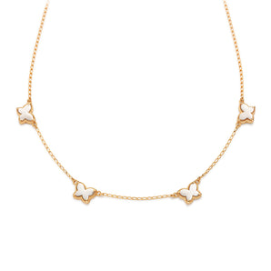 GOLD WHITE BUTTERFLY NECKLACE