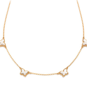 GOLD WHITE BUTTERFLY NECKLACE
