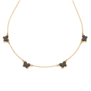 GOLD BLACK BUTTERFLY NECKLACE