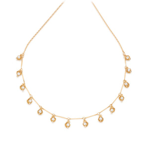 GOLD PLATED SHELL NECKLACE WITH SYNTHETIC PEARLS