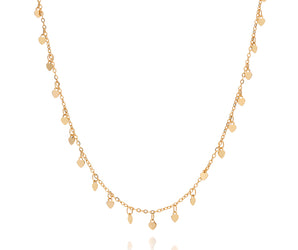 GOLD LINKED BY LOVE HEART CHARM NECKLACE