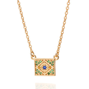 GOLD BRAZIL FLAG NECKLACE