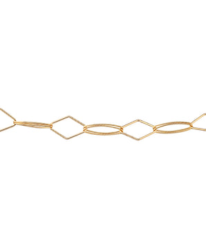 GOLD LOZENGE AND OVAL LINK CHOKER