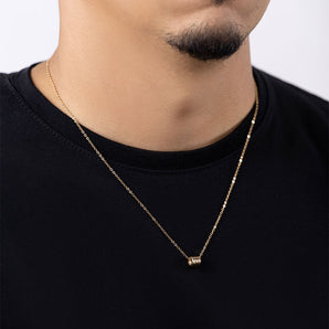 GOLD MEN'S CYLINDRICAL NECKLACE