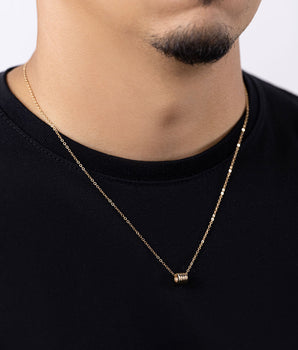 GOLD MEN'S CYLINDRICAL NECKLACE