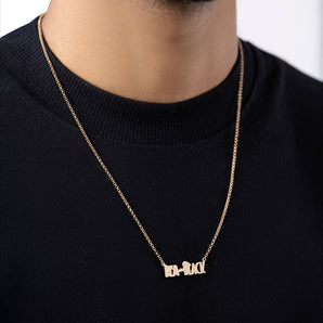 GOLD MEN'S BEM-BLACK NECKLACE
