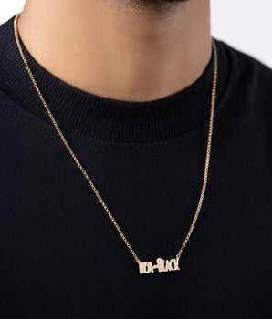 GOLD MEN'S BEM-BLACK NECKLACE