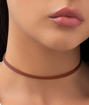 GOLD COWGIRL SPIRIT LEATHER CHOKER