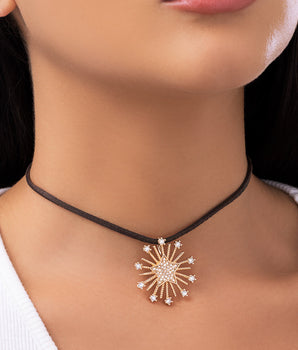 GOLD COUNTRY STAR LEATHER CHOKER