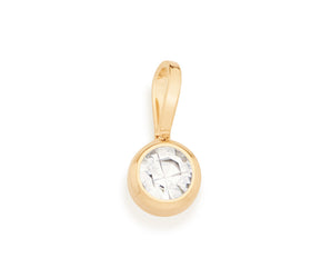 GOLD SOLITARY PENDANT WITH CRYSTAL