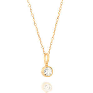 GOLD SOLITARY PENDANT WITH CRYSTAL
